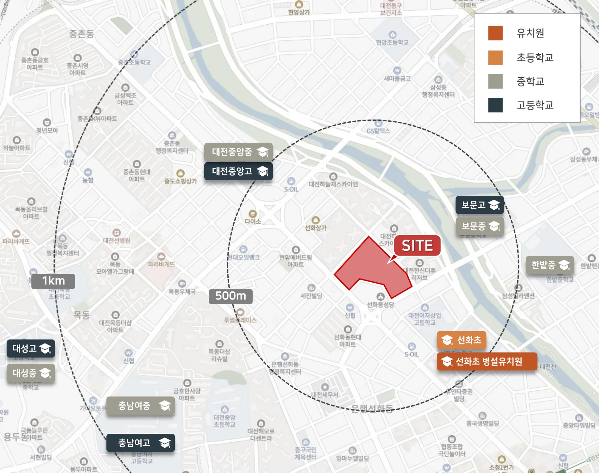 대전 하늘채 루시에르 입지환경 - 학업성취도 우수 학군